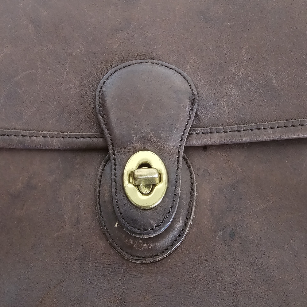 Vintage Coach Women's Willis Full Grain Leather Shoulder Bag J8U-9927 Brown READ - Picture 10 of 16